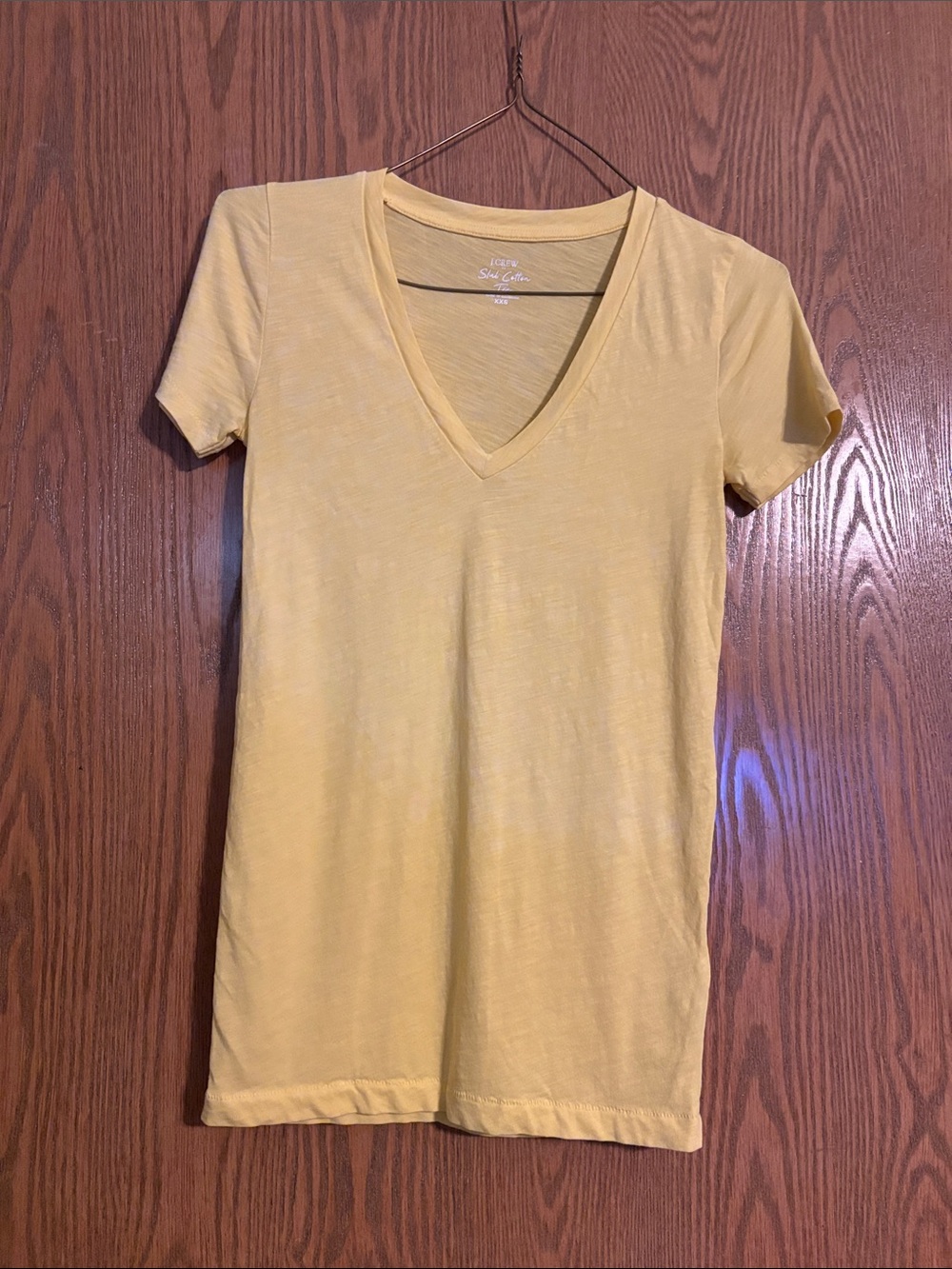 J. Crew Yellow V-Neck Short Sleeve Tee Size XXS